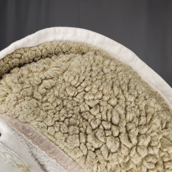 Abercrombie Fitch Hoodie Jacket Large Jrs Sherpa-Lined Cream V-Neck Moose Logo - Picture 4 of 9